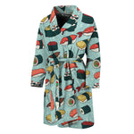 Colorful Sushi And Rolls Pattern Print Men's Bathrobe