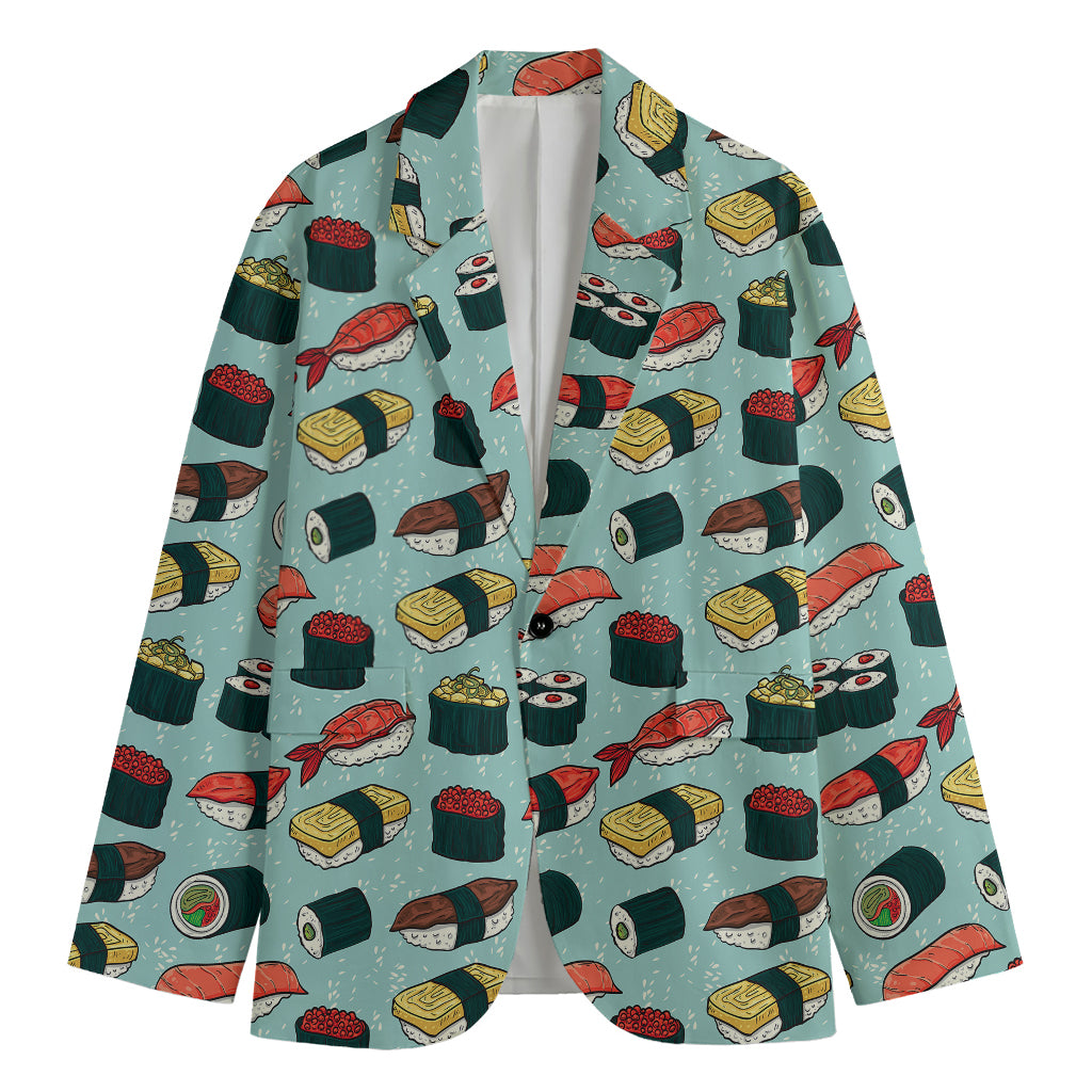 Colorful Sushi And Rolls Pattern Print Men's Blazer