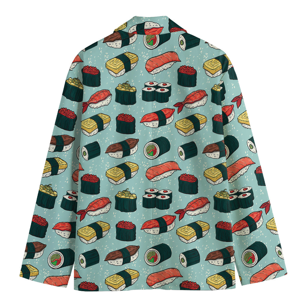 Colorful Sushi And Rolls Pattern Print Men's Blazer