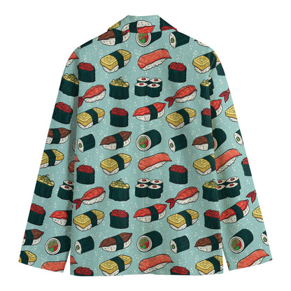 Colorful Sushi And Rolls Pattern Print Men's Blazer