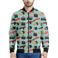 Colorful Sushi And Rolls Pattern Print Men's Bomber Jacket