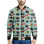 Colorful Sushi And Rolls Pattern Print Men's Bomber Jacket