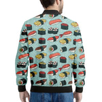 Colorful Sushi And Rolls Pattern Print Men's Bomber Jacket