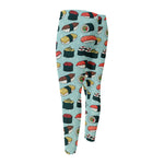Colorful Sushi And Rolls Pattern Print Men's Compression Pants