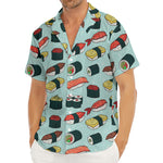 Colorful Sushi And Rolls Pattern Print Men's Deep V-Neck Shirt
