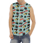 Colorful Sushi And Rolls Pattern Print Men's Fitness Tank Top