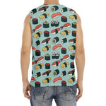 Colorful Sushi And Rolls Pattern Print Men's Fitness Tank Top