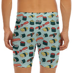 Colorful Sushi And Rolls Pattern Print Men's Long Boxer Briefs