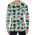 Colorful Sushi And Rolls Pattern Print Men's Long Sleeve T-Shirt