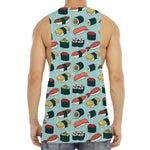 Colorful Sushi And Rolls Pattern Print Men's Muscle Tank Top