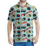 Colorful Sushi And Rolls Pattern Print Men's Polo Shirt