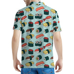 Colorful Sushi And Rolls Pattern Print Men's Polo Shirt