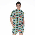 Colorful Sushi And Rolls Pattern Print Men's Romper