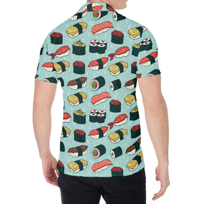 Colorful Sushi And Rolls Pattern Print Men's Shirt