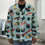 Colorful Sushi And Rolls Pattern Print Men's Shirt Jacket