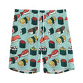 Colorful Sushi And Rolls Pattern Print Men's Athletic Shorts