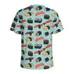 Colorful Sushi And Rolls Pattern Print Men's Sports T-Shirt