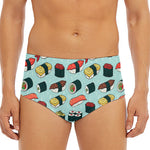 Colorful Sushi And Rolls Pattern Print Men's Triangle Swim Briefs