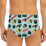 Colorful Sushi And Rolls Pattern Print Men's Triangle Swim Briefs