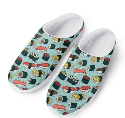 Colorful Sushi And Rolls Pattern Print Mesh Casual Shoes