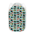 Colorful Sushi And Rolls Pattern Print Mesh Laundry Hamper