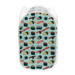 Colorful Sushi And Rolls Pattern Print Mesh Laundry Hamper
