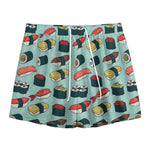 Colorful Sushi And Rolls Pattern Print Mesh Shorts