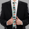 Colorful Sushi And Rolls Pattern Print Necktie
