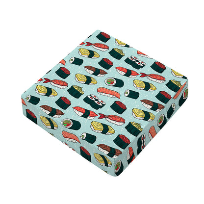 Colorful Sushi And Rolls Pattern Print Outdoor Seat Cushion Cover