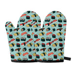 Colorful Sushi And Rolls Pattern Print Oven Mitts