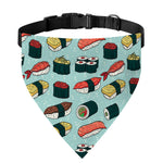 Colorful Sushi And Rolls Pattern Print Over The Collar Dog Bandana
