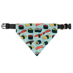 Colorful Sushi And Rolls Pattern Print Over The Collar Dog Bandana