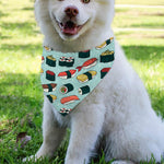 Colorful Sushi And Rolls Pattern Print Over The Collar Dog Bandana