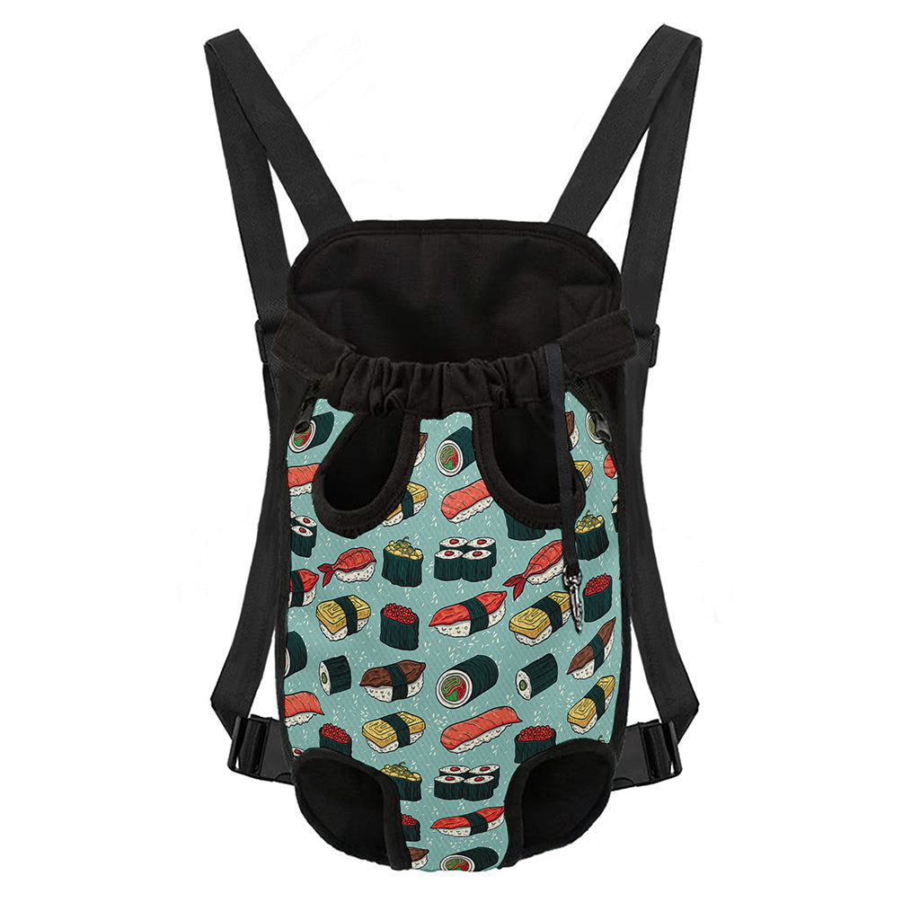 Colorful Sushi And Rolls Pattern Print Pet Carrier Backpack