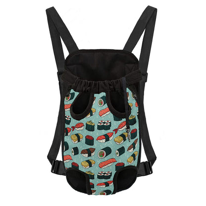Colorful Sushi And Rolls Pattern Print Pet Carrier Backpack