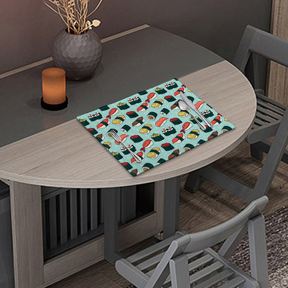 Colorful Sushi And Rolls Pattern Print Placemat