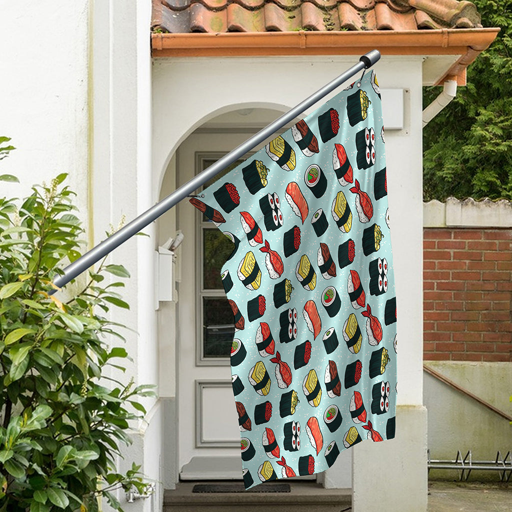 Colorful Sushi And Rolls Pattern Print Polyester Flag