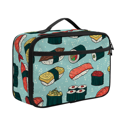 Colorful Sushi And Rolls Pattern Print Portable Lunch Bag
