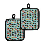 Colorful Sushi And Rolls Pattern Print Pot Holders