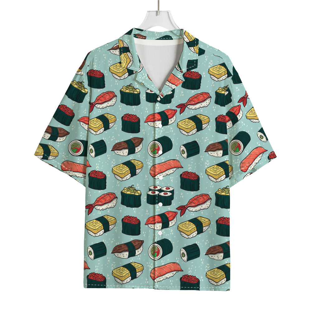 Colorful Sushi And Rolls Pattern Print Rayon Hawaiian Shirt