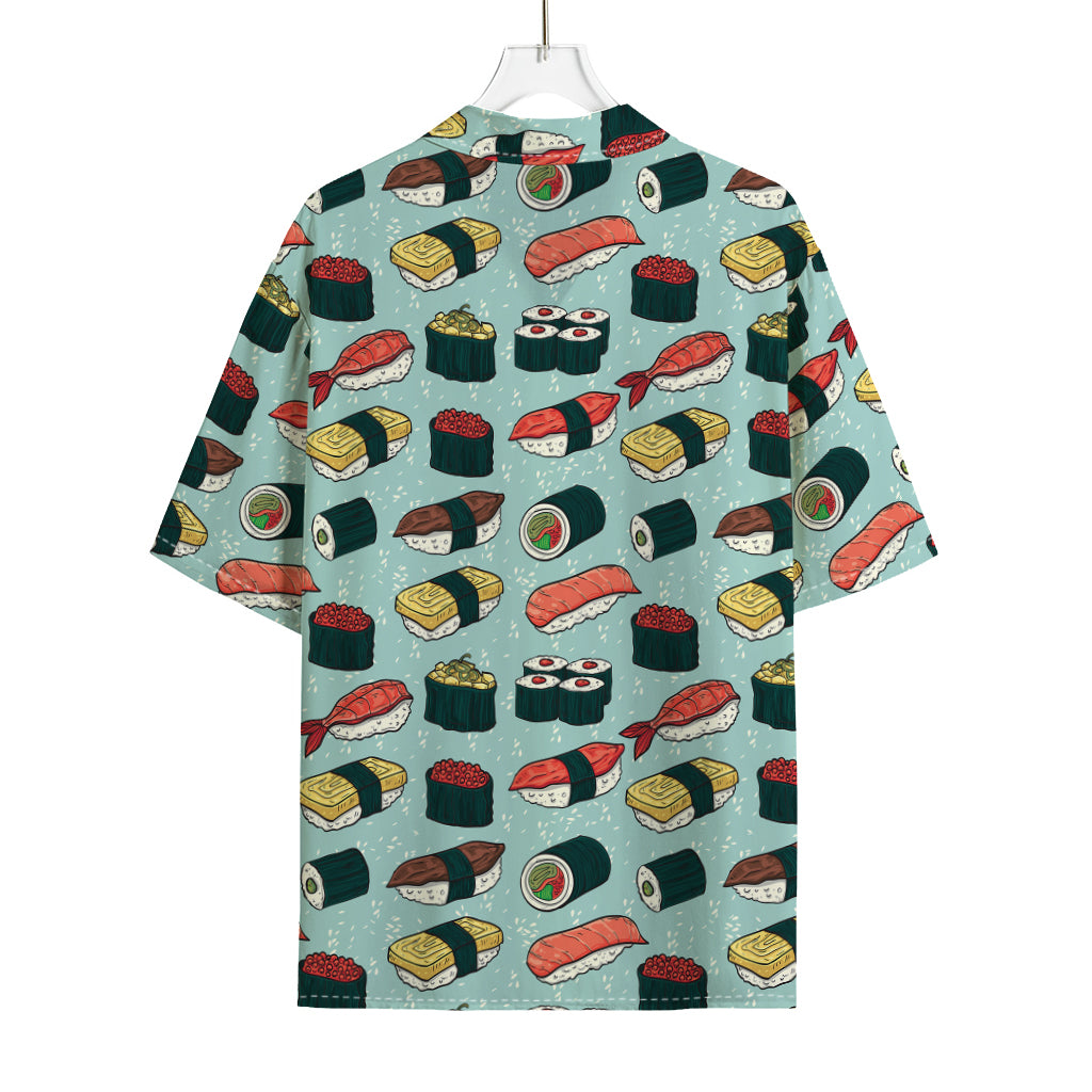 Colorful Sushi And Rolls Pattern Print Rayon Hawaiian Shirt