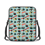 Colorful Sushi And Rolls Pattern Print Rectangular Crossbody Bag