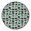 Colorful Sushi And Rolls Pattern Print Round Floor Mat