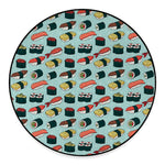 Colorful Sushi And Rolls Pattern Print Round Floor Mat