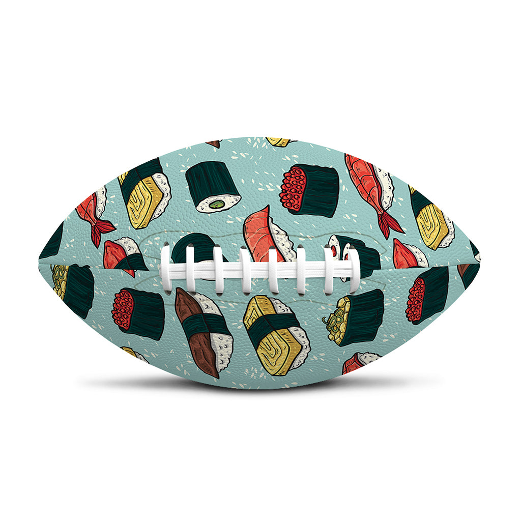 Colorful Sushi And Rolls Pattern Print Rugby Ball