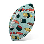 Colorful Sushi And Rolls Pattern Print Rugby Ball