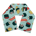 Colorful Sushi And Rolls Pattern Print Scarf