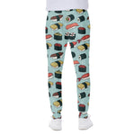 Colorful Sushi And Rolls Pattern Print Scuba Joggers