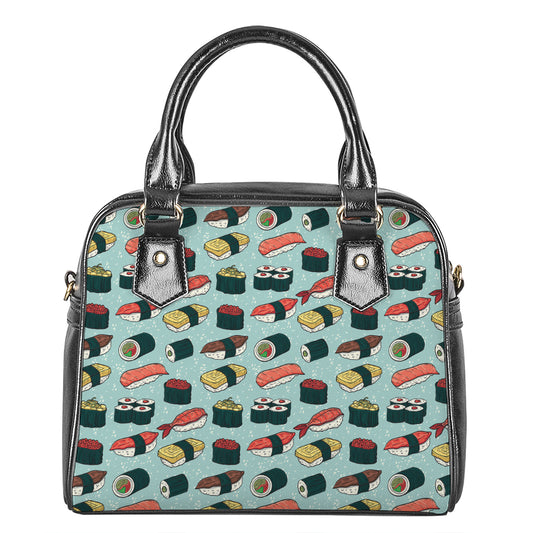 Colorful Sushi And Rolls Pattern Print Shoulder Handbag