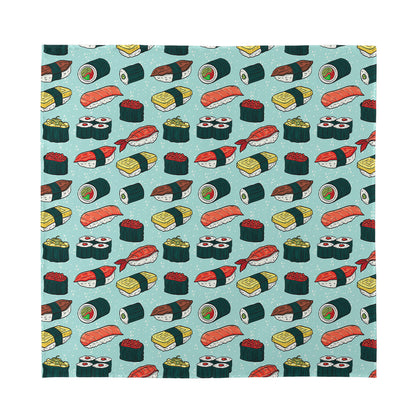 Colorful Sushi And Rolls Pattern Print Silk Bandana